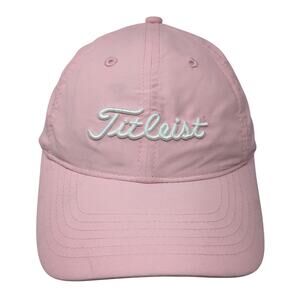 Titleist Strapback Hat Pink One Size Adjustable Spell Out Embroidered